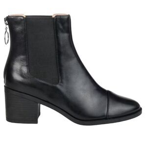 Journee Collection Nigella Booties Size 11 Black Vegan Leather Zip Block Heel
